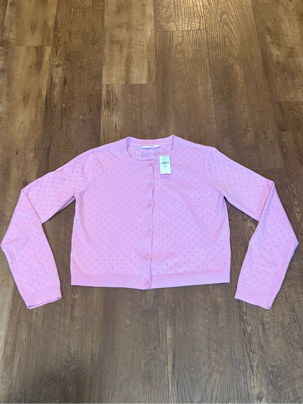 GAP Pink Eyelet Knit Cardigan